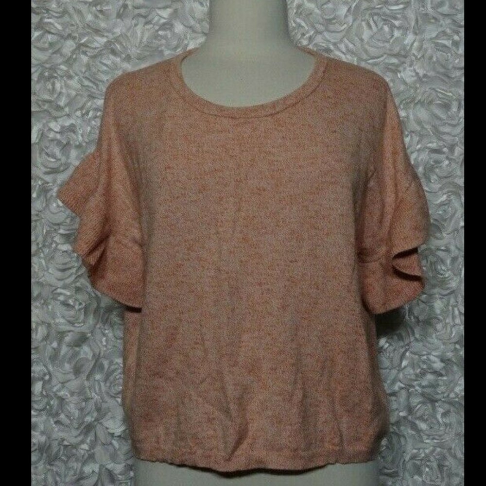 Madewell Size M Ruffled Sleeves Sweater Top